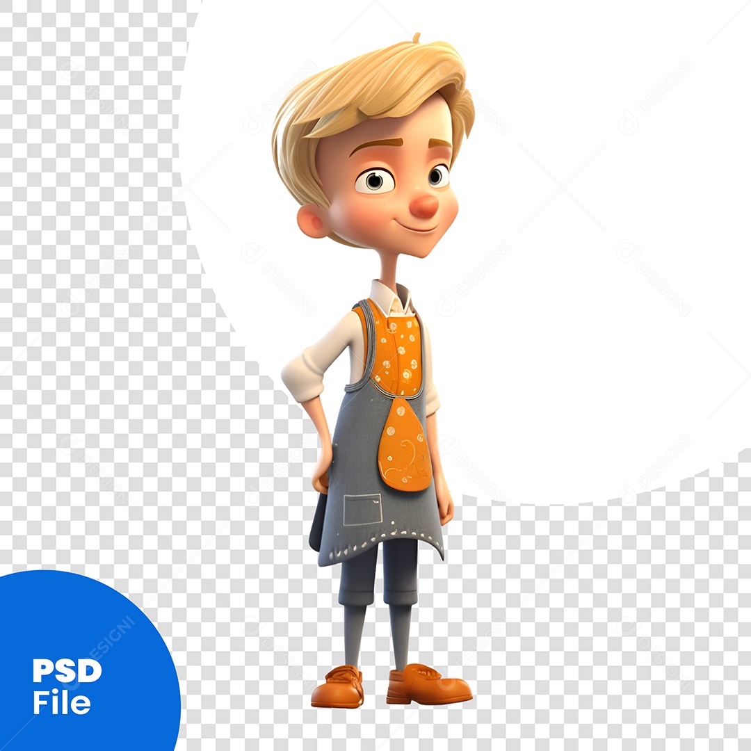 Personagem 3D Homem Cozinheiro PSD