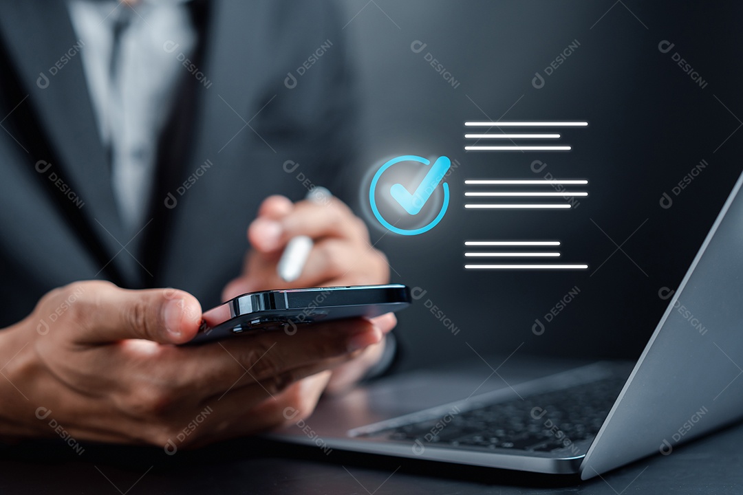 Aprovação de garantia digital, controle de qualidade de garantia de negócios QA ou gerenciamento de QC