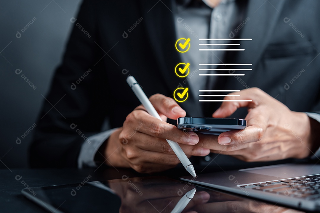 Aprovação de garantia digital, controle de qualidade de garantia de negócios QA ou gerenciamento de QC