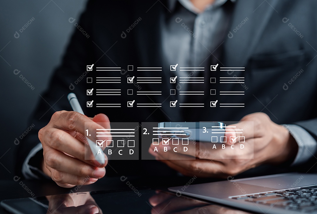 Aprovação de garantia digital, controle de qualidade de garantia de negócios QA ou gerenciamento de QC