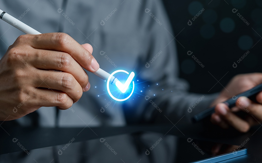 Aprovação de garantia digital, controle de qualidade de garantia de negócios QA ou gerenciamento de QC