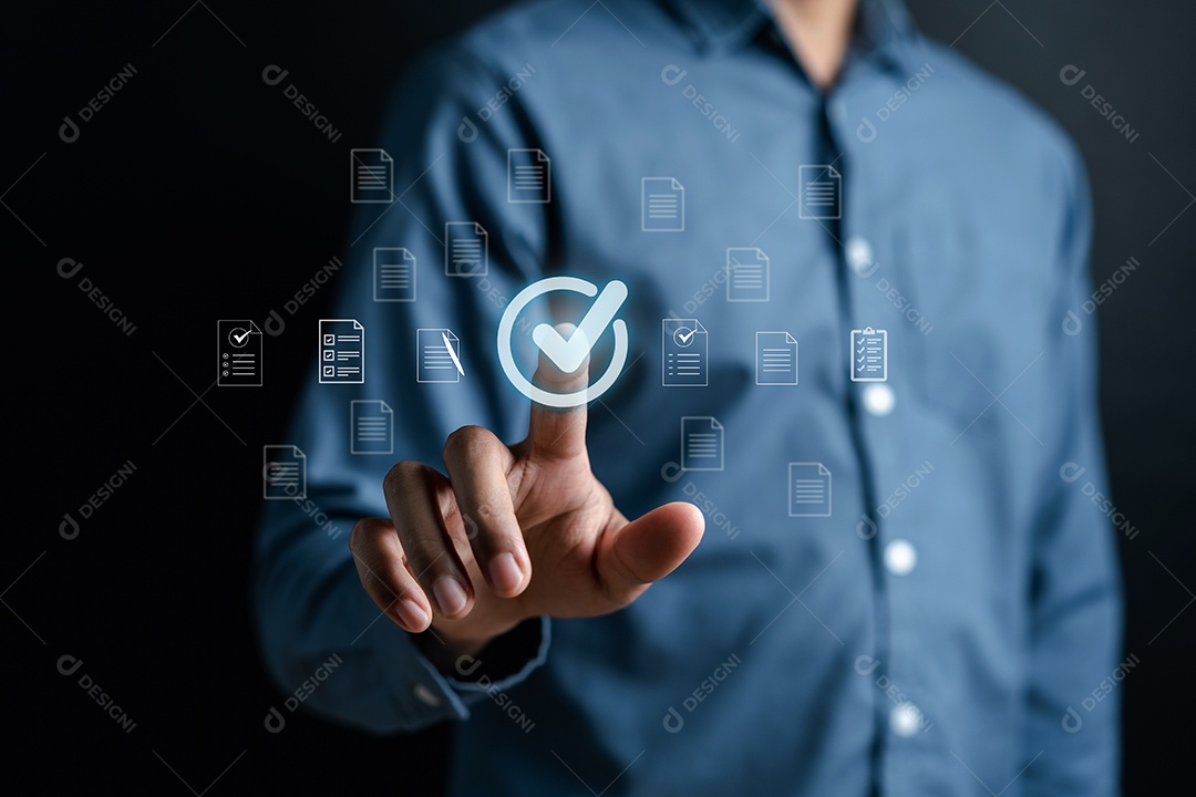 Aprovação de garantia digital, controle de qualidade de garantia de negócios QA ou gerenciamento de QC