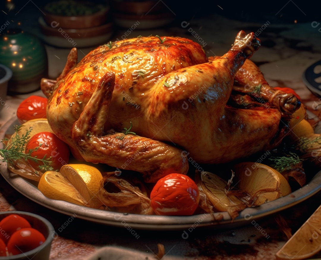 Delicioso frango assado