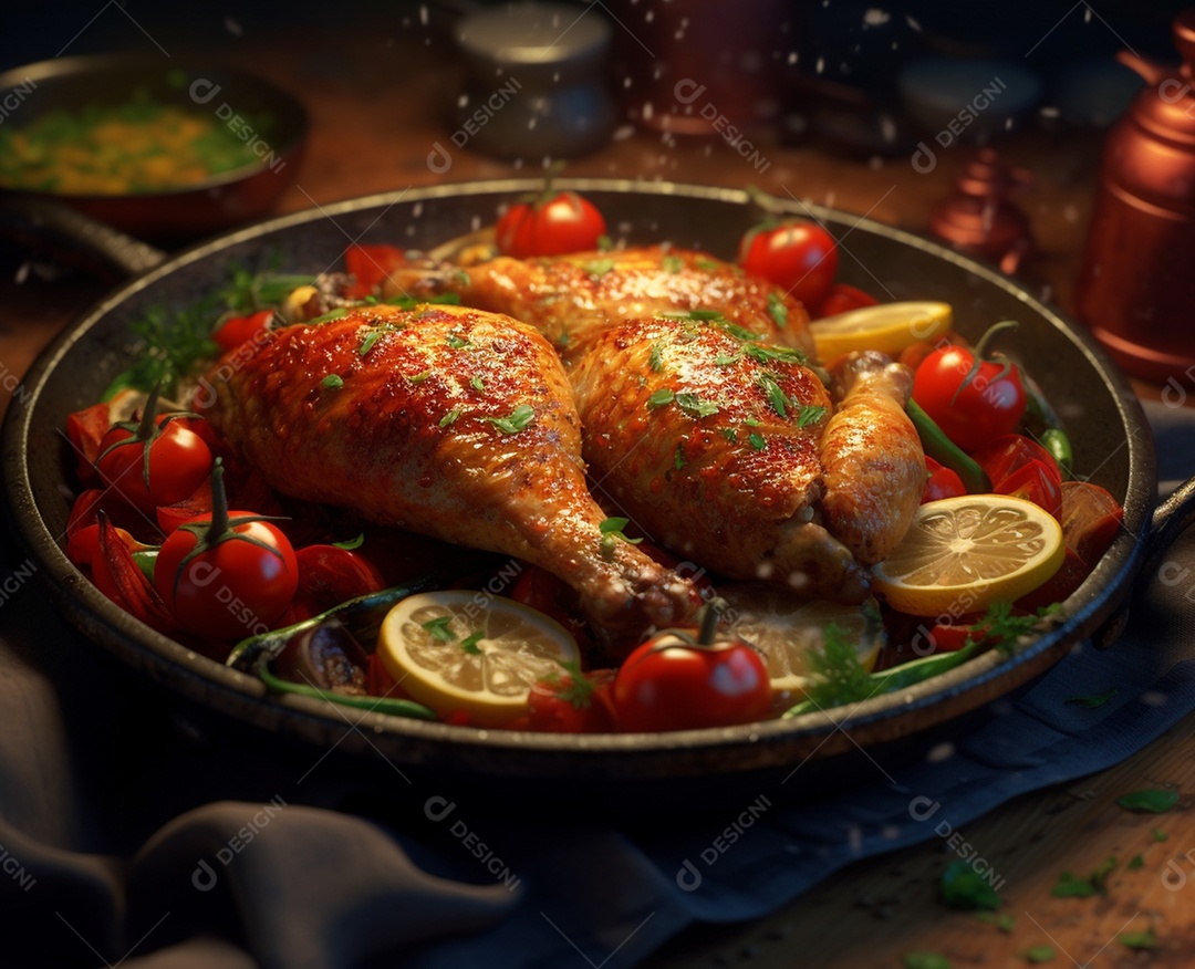 Delicioso frango assado