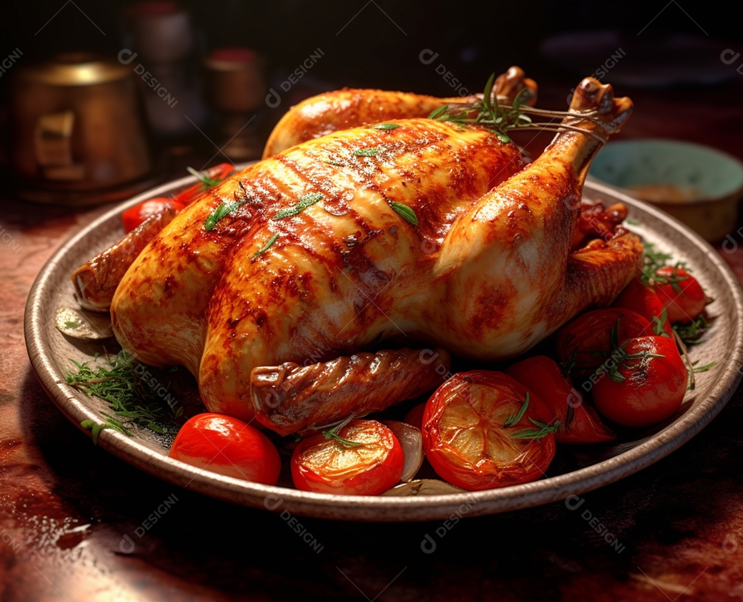 Delicioso frango assado