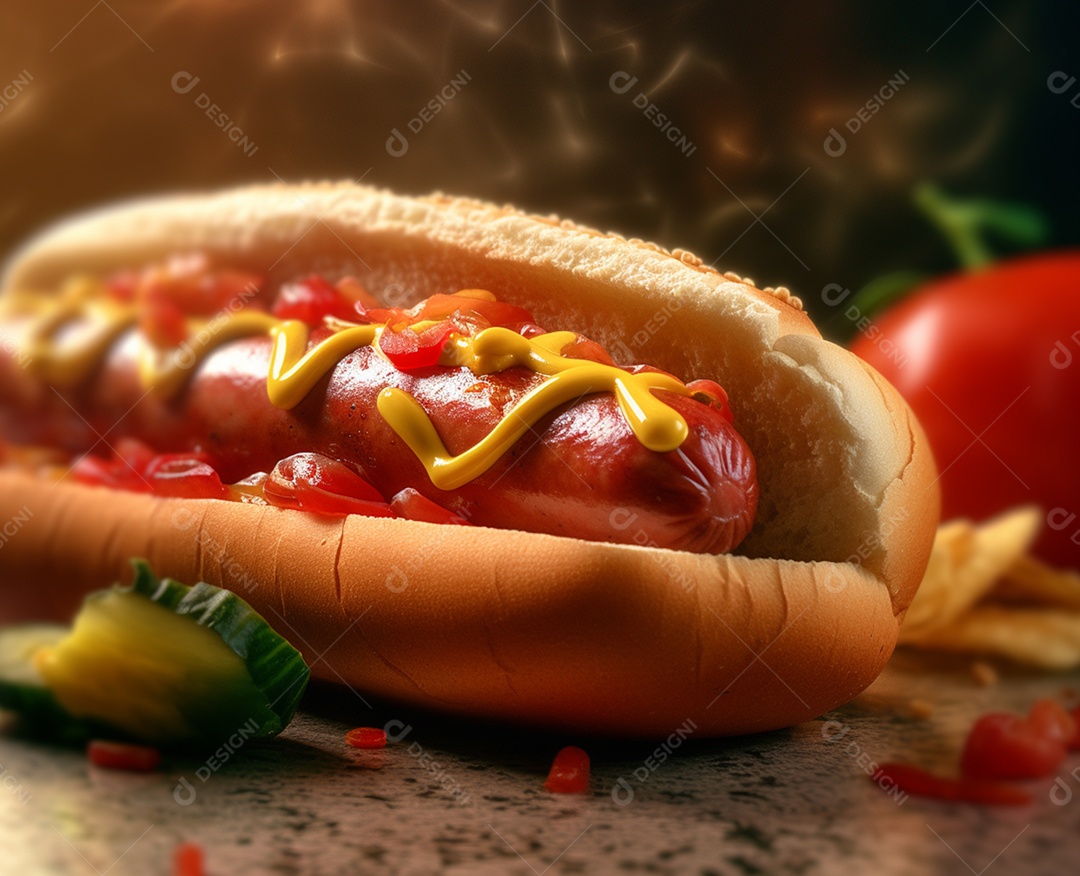 Delicioso cachorro quente