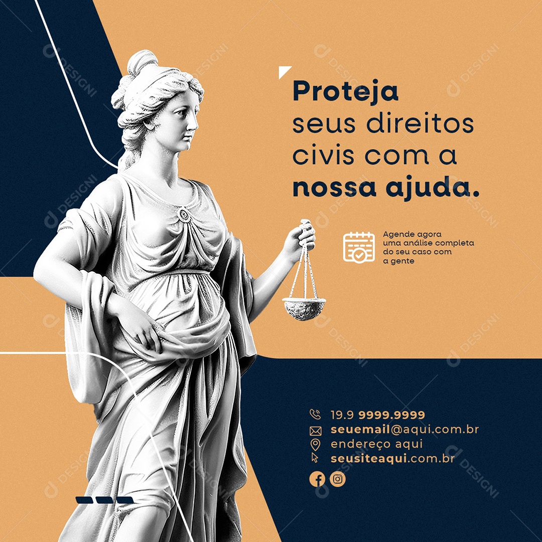 Proteja Seus Direitos Civis Com A Nossa Ajuda Advocacia Social Media PSD Editável