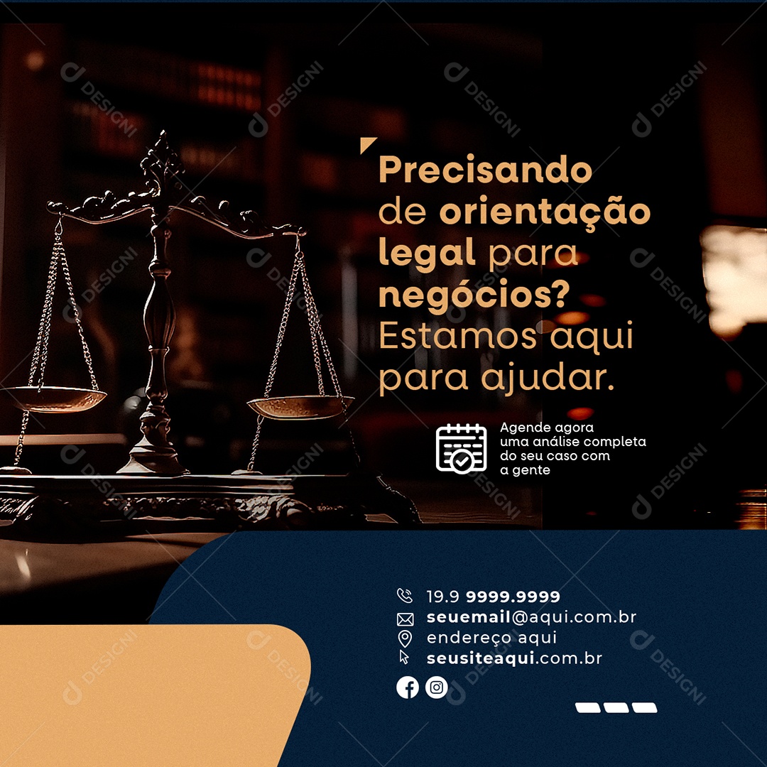 Precisando De Orientação Legal Para Negócios Advocacia Social Media PSD Editável
