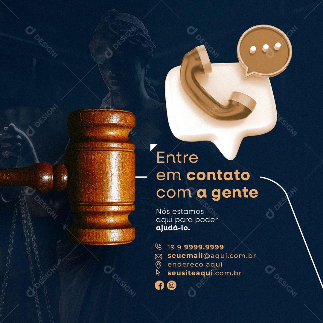 Entre Em Contato Com A Gente Advocacia Social Media PSD Editável