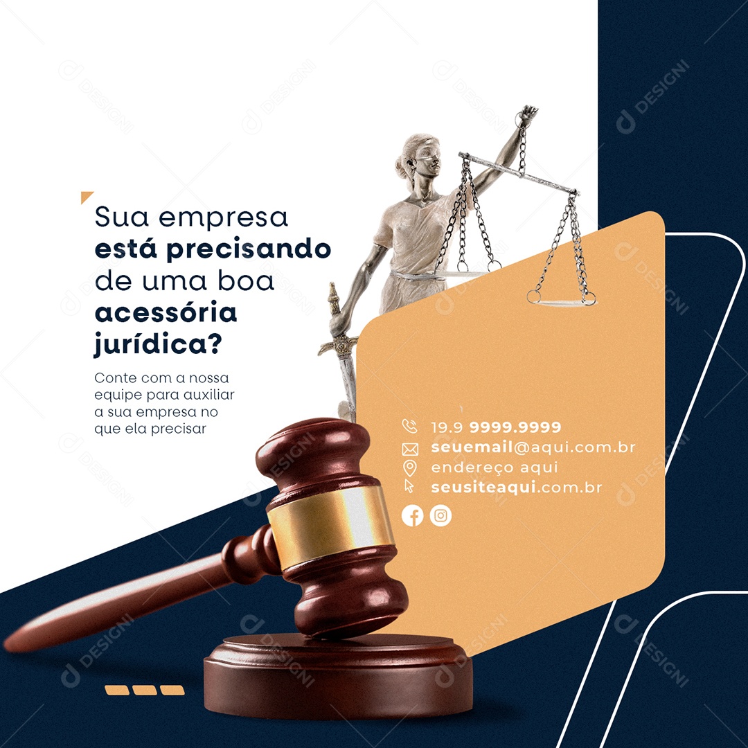 Sua Empresa Está Precisando De Uma Boa Acessória Jurídica Advocacia Social Media PSD Editável