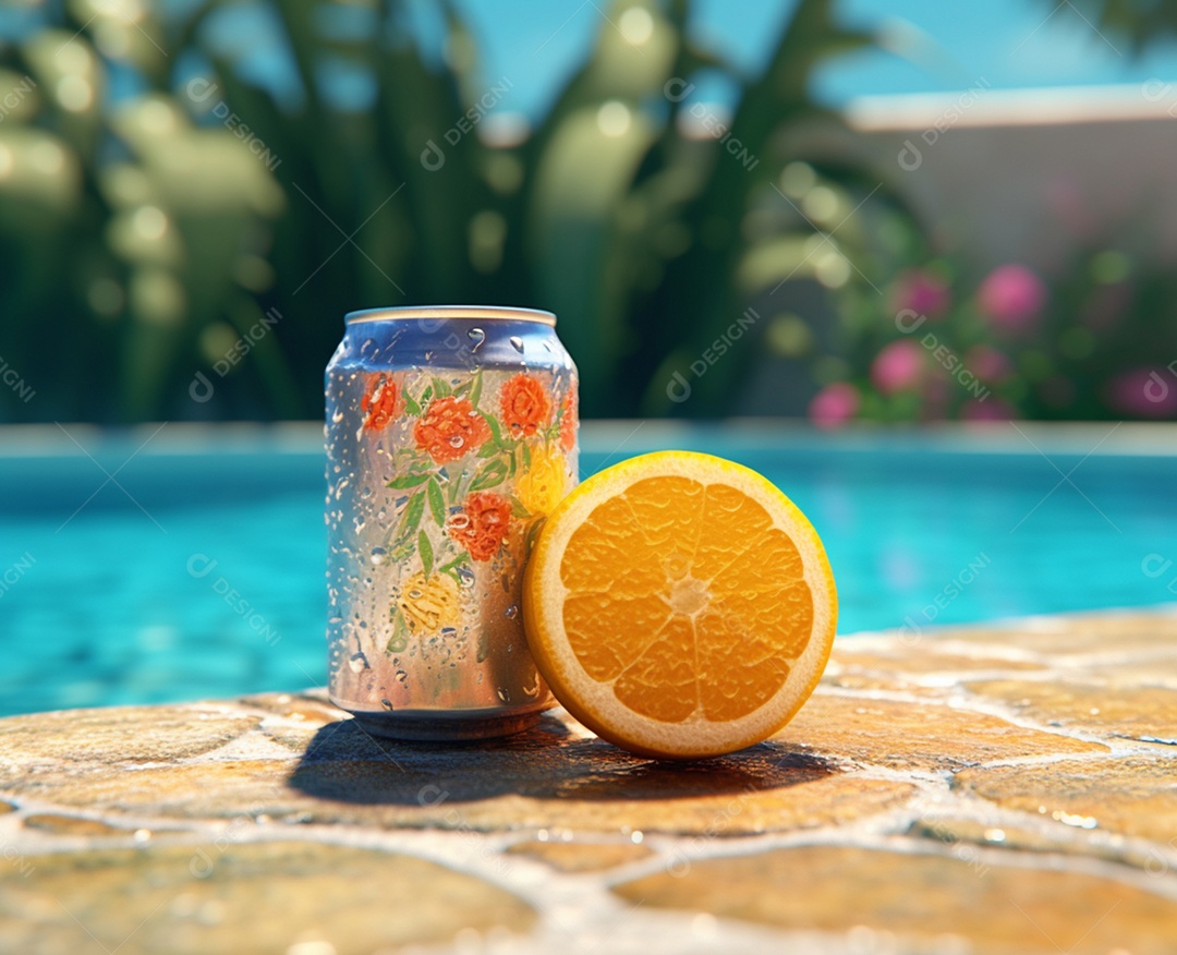 Deliciosa bebida na beira da piscina