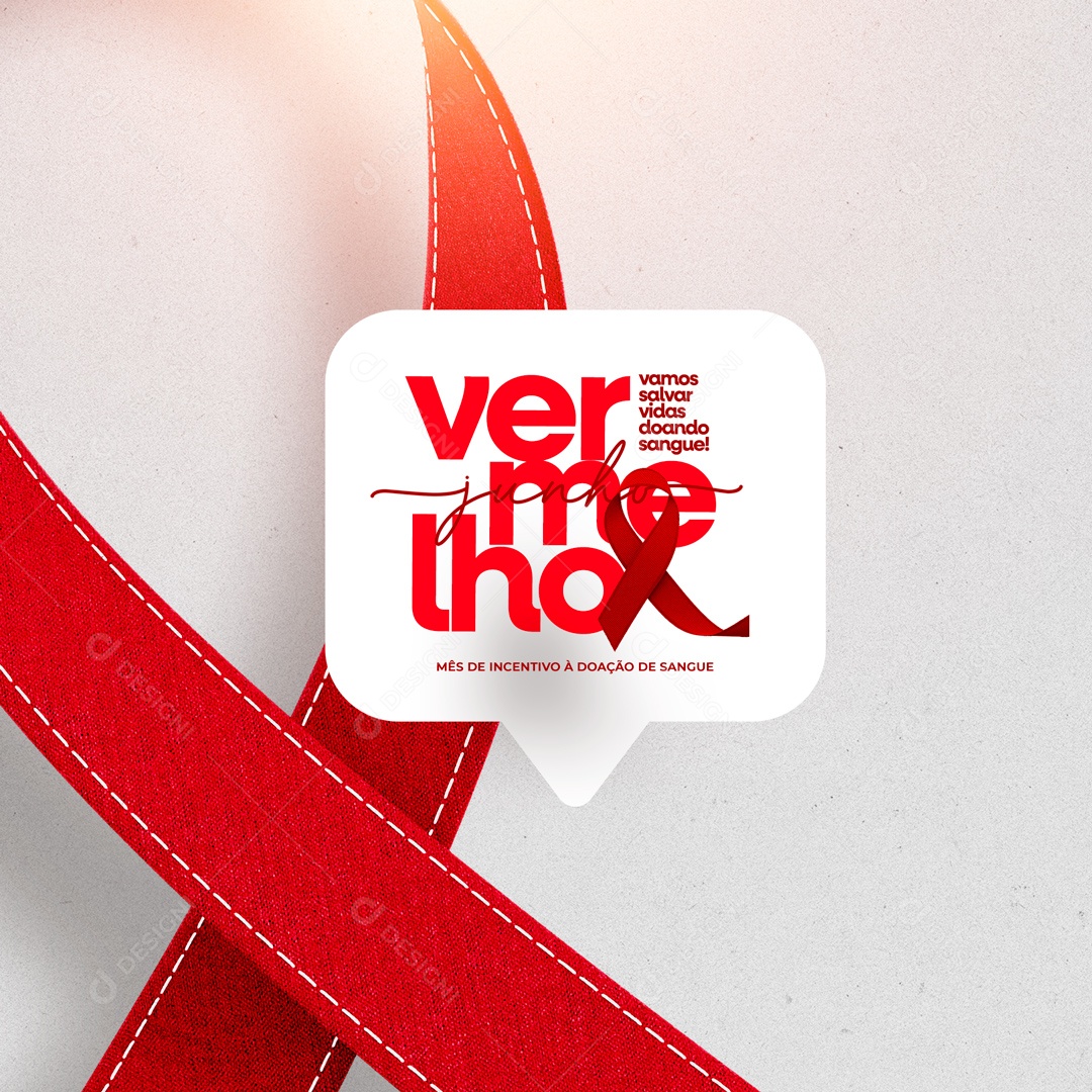 Mês de Incentivo a Doação de Sangue Junho Vermelho Social Media PSD Editável