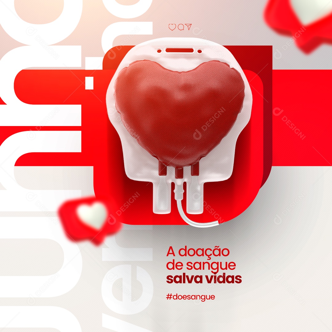 A Doação de Sangue Salva Vidas Doe Sangue Junho Vermelho Social Media PSD Editável