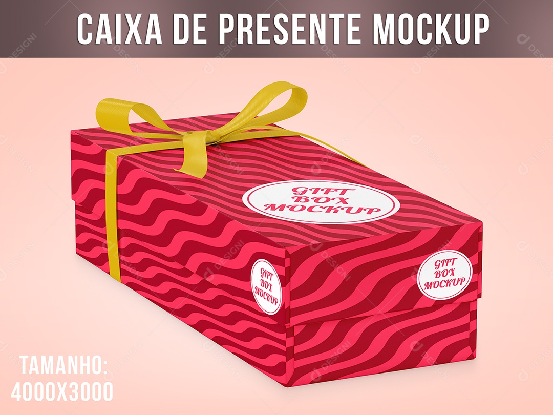 Caixa de Presente Mockup  PSD Editável