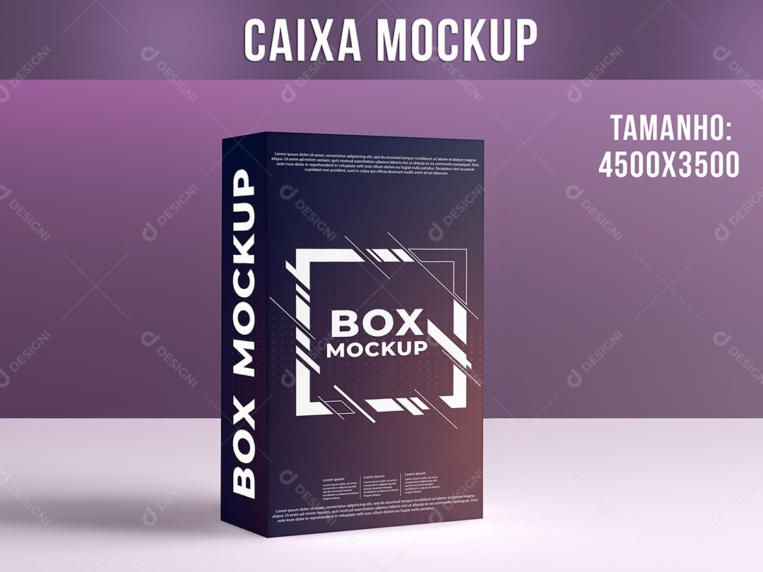 Caixa Mockup Retangular Produto Entrega PSD Editável