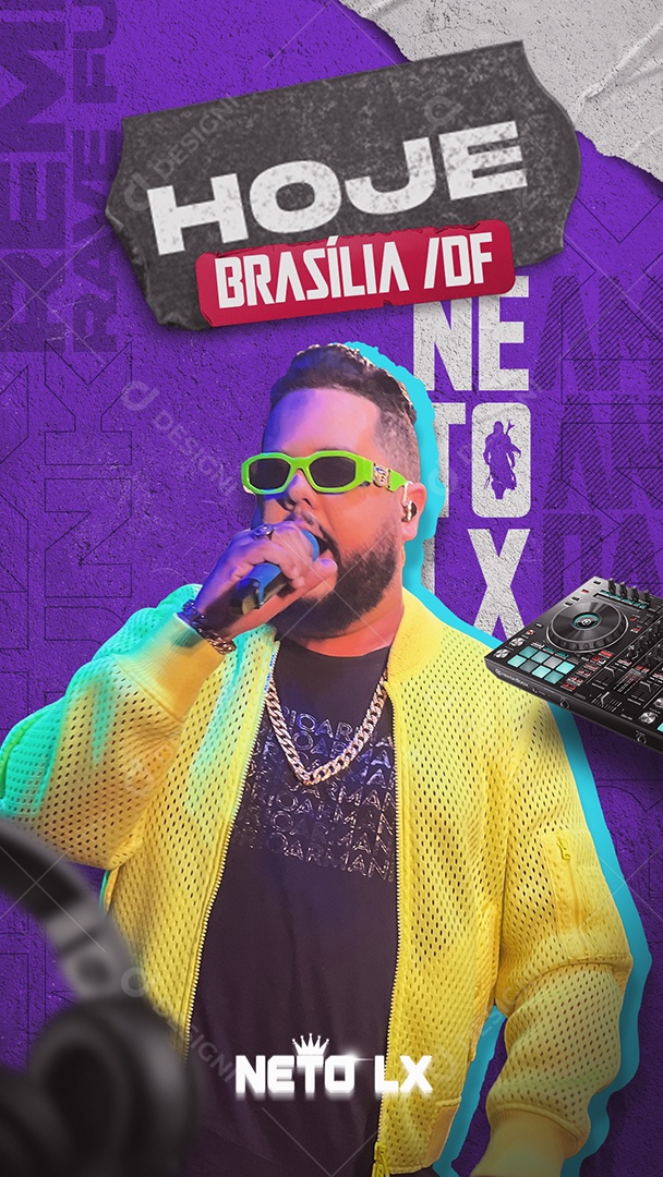 Story Show Hoje Em Brasília Neto LX Flyer Social Media PSD Editável
