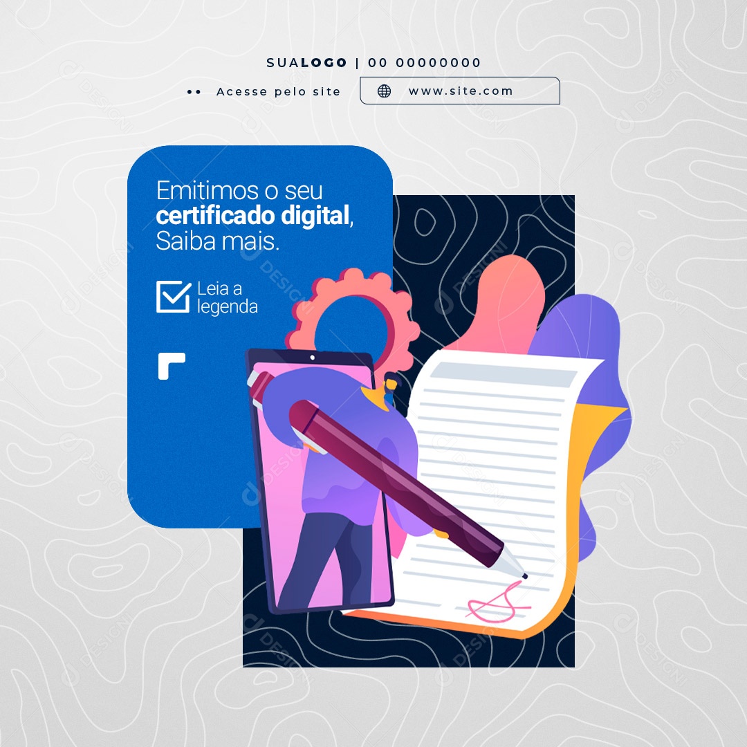 Emitimos o Seu Certificado Digital. Contabilidade Social Media PSD Editável