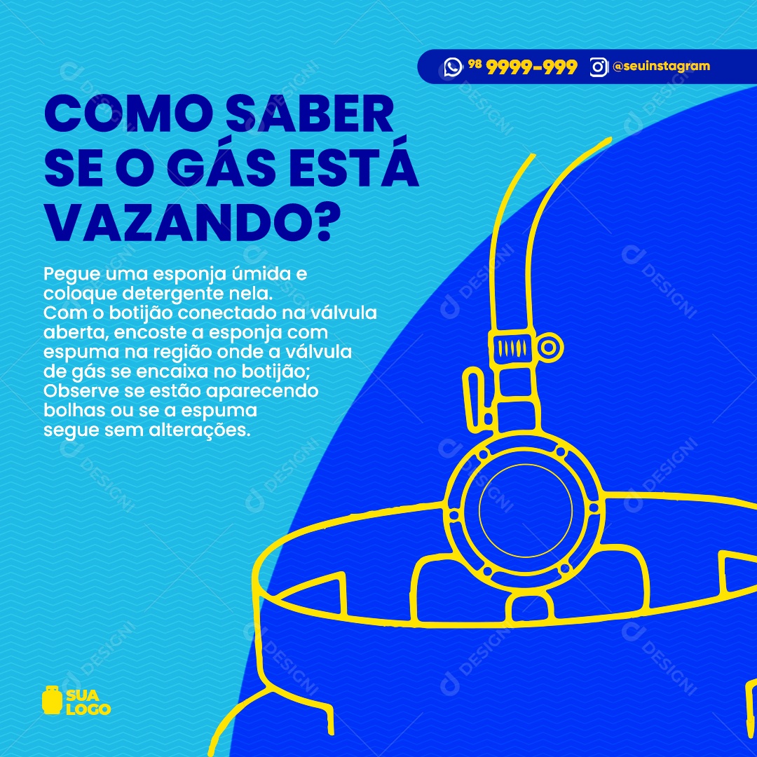 Como Saber se o Gás Está Vazando Social Media PSD Editável