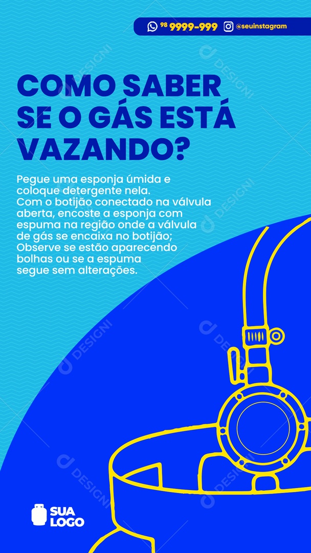 Como Saber se o Gás Está Vazando Social Media PSD Editável