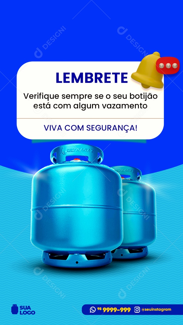 Story Lembrete Verifique O Seu Botijão Distribuidora Social Media PSD Editável