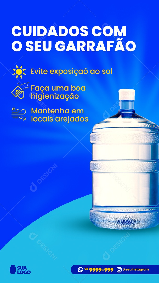 Story Cuidados Com O Seu Garrafão Distribuidora Social Media PSD Editável