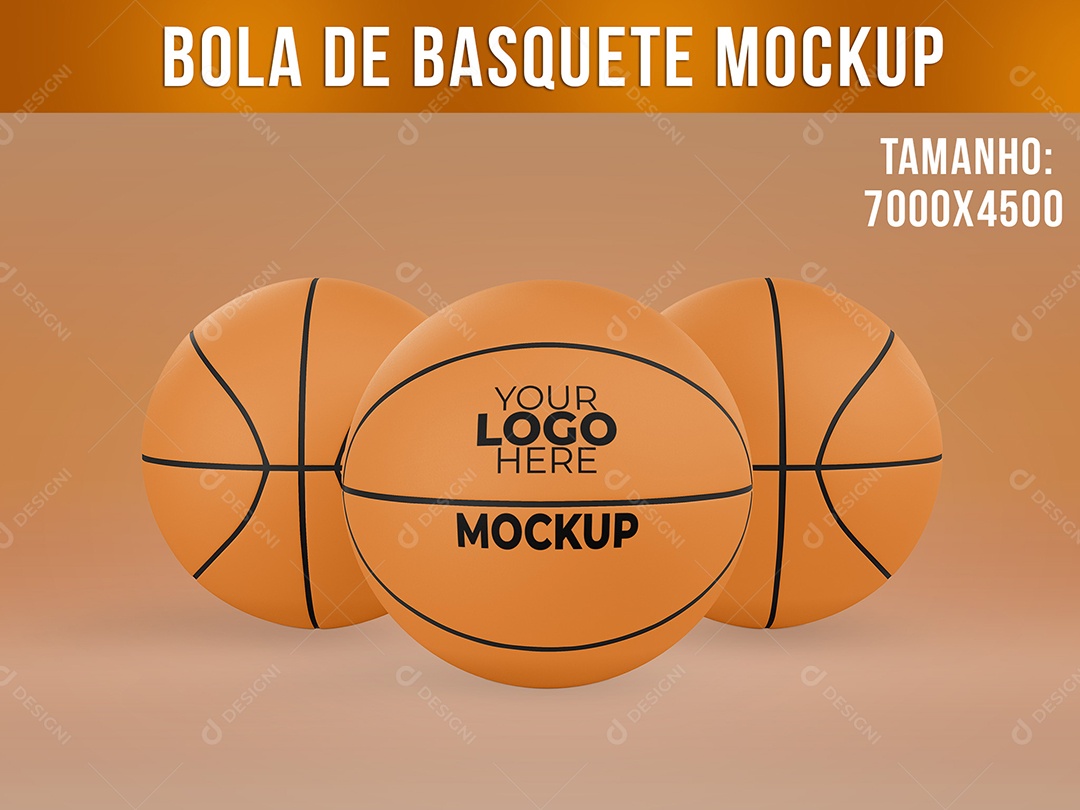 Bola de Basquete Mockup  PSD Editável