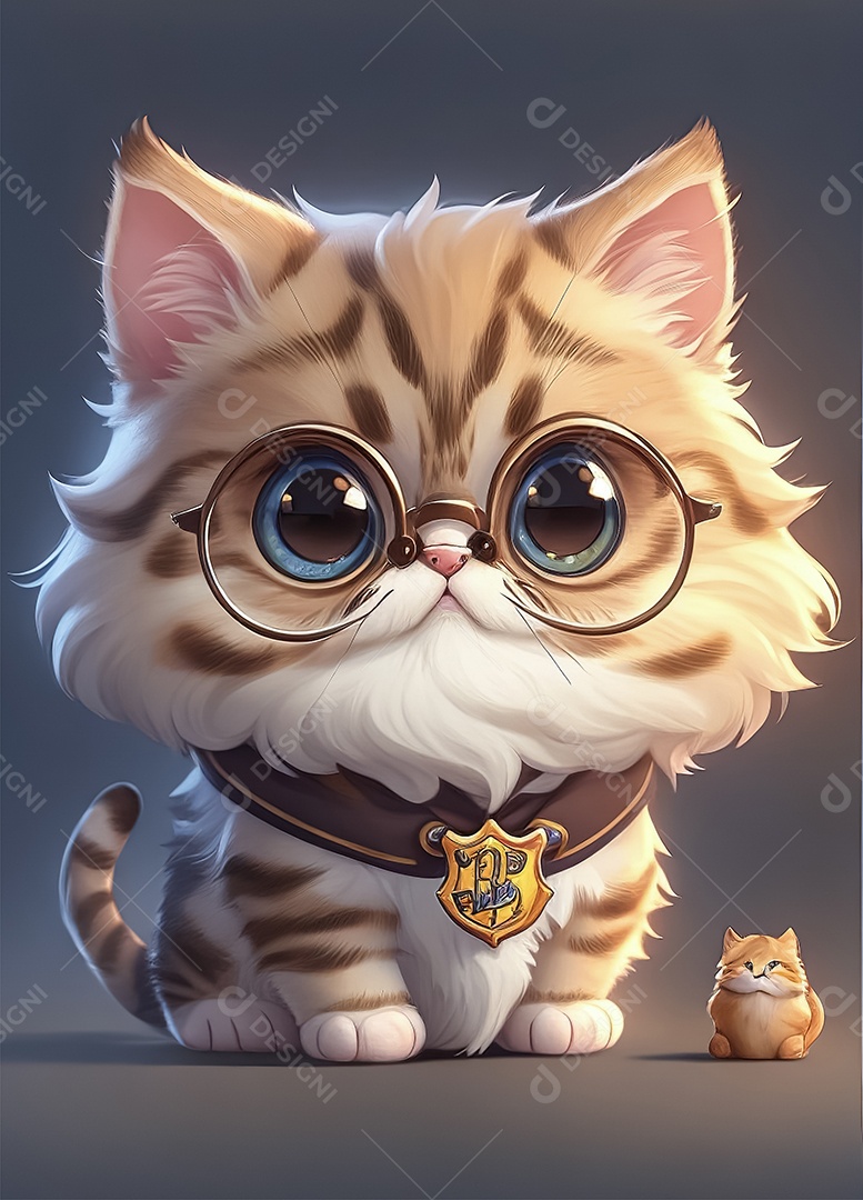 Pintura de gato fofo