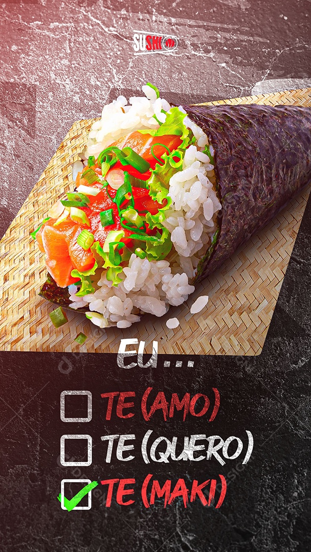 Social Media Story Comida Japonesa Temaki PSD Editável