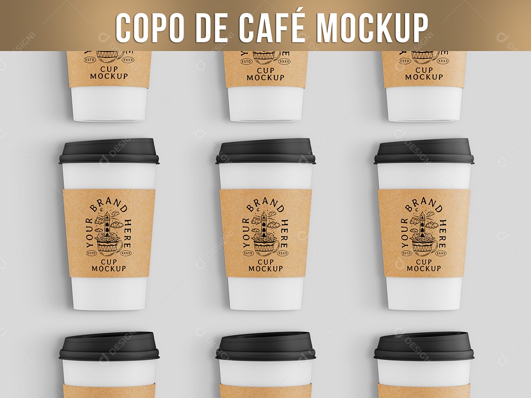 Copo de Café Mockup PSD Editável