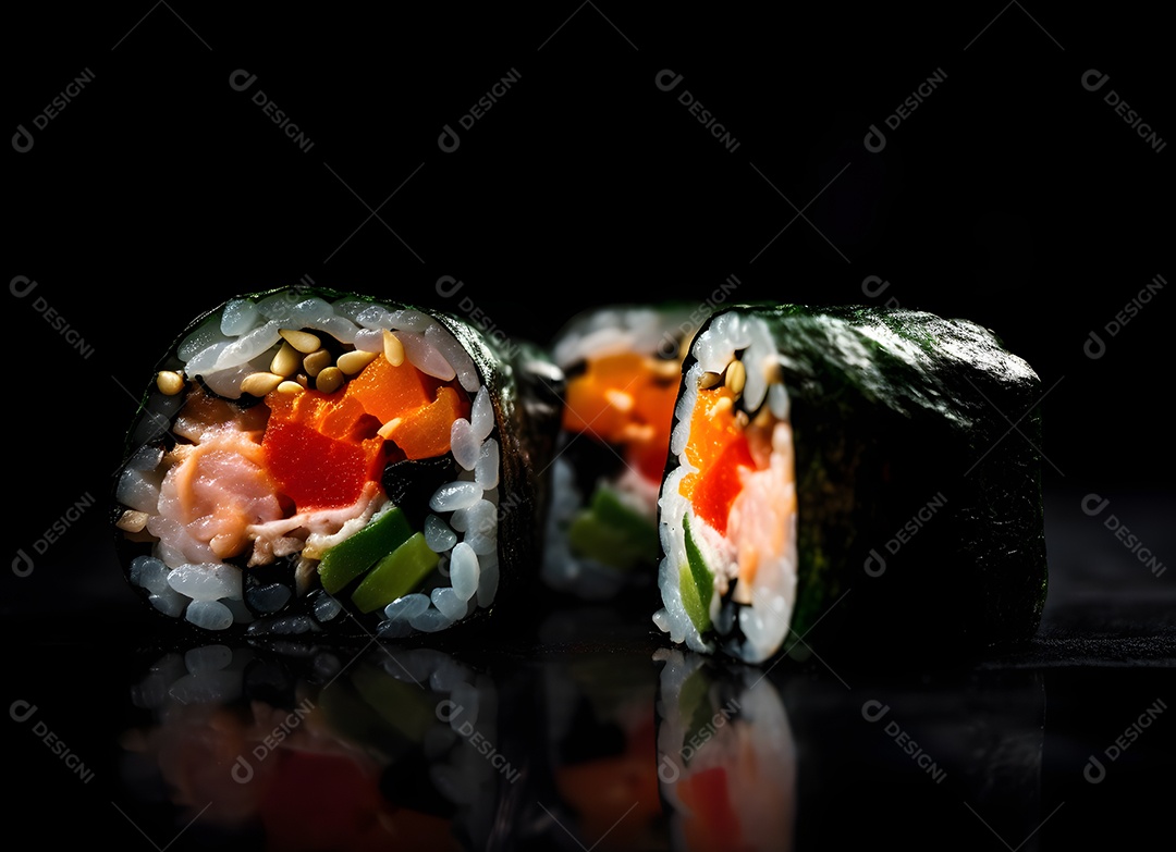 Deliciosas peças de sushi