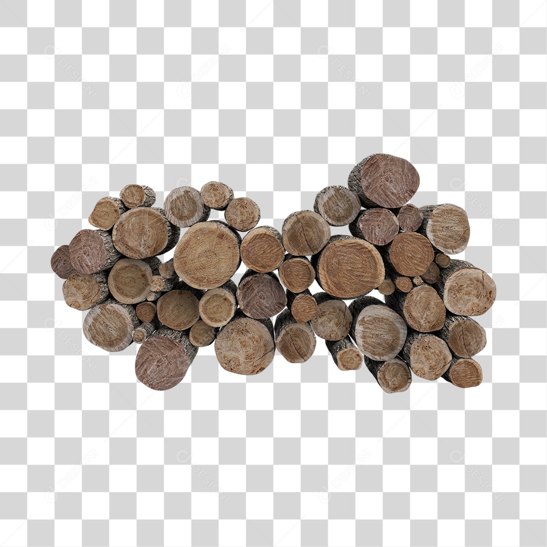 Elemento 3D Madeira Para Composição PNG Transparente