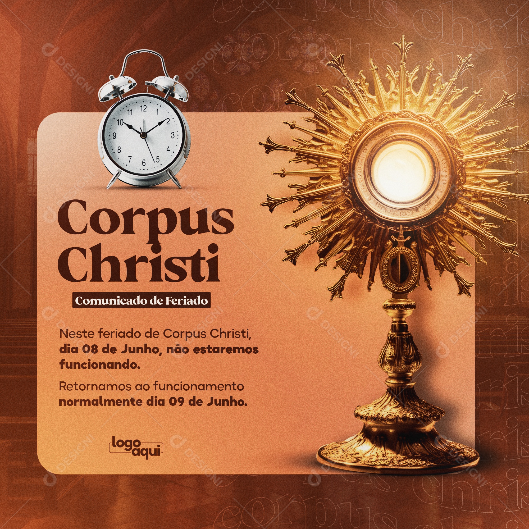 Dia Corpus Christi 8 De Junho Social Media PSD Editável