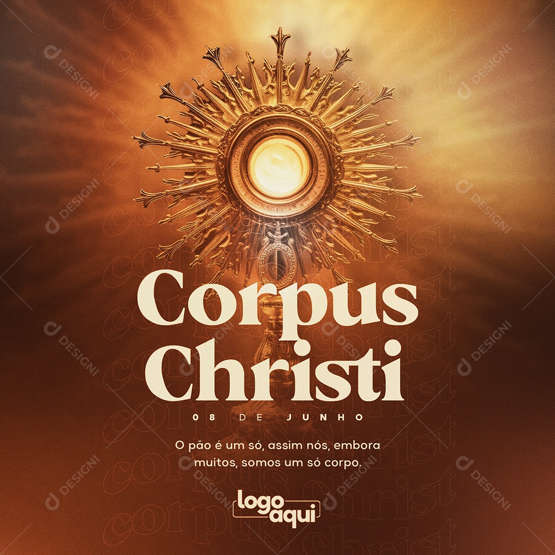 Corpus Christi Comunicado De Feriado Social Media PSD Editável