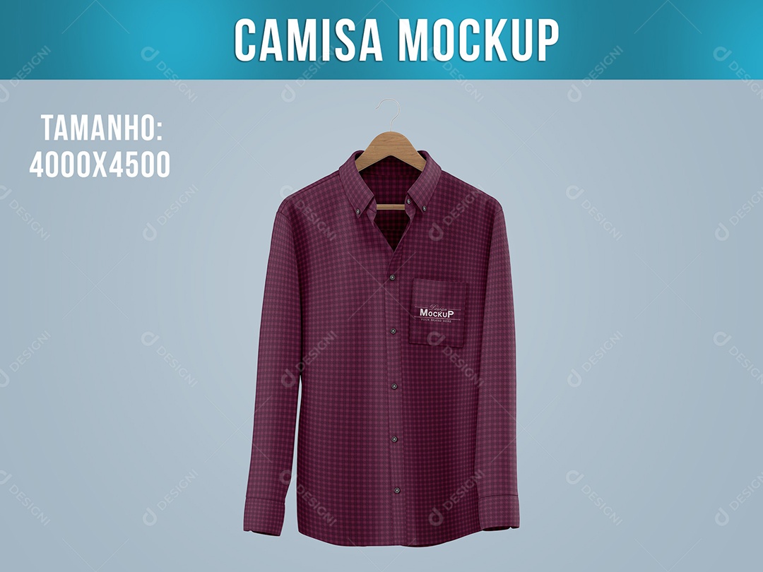 Camisa no Cabide Mockup PSD Editável