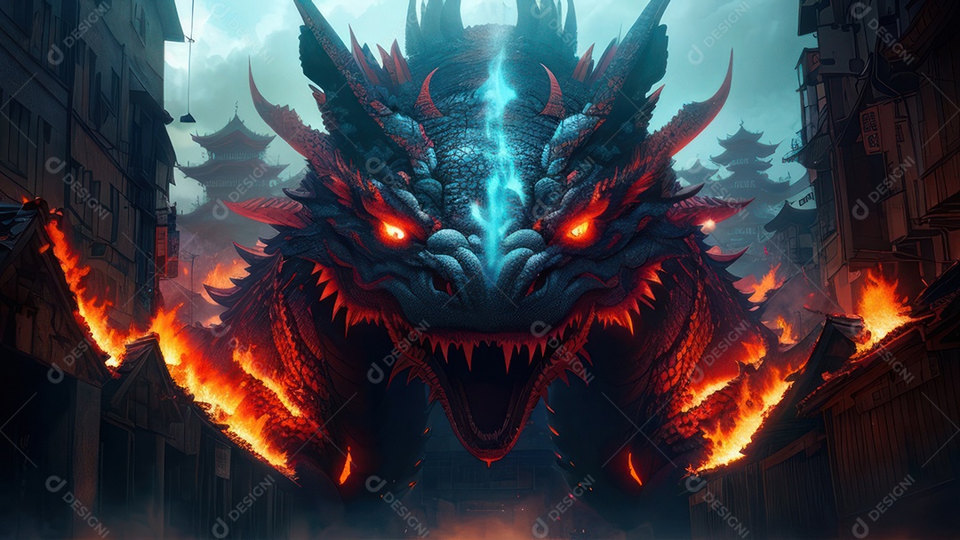 Imagem realista de dragão.