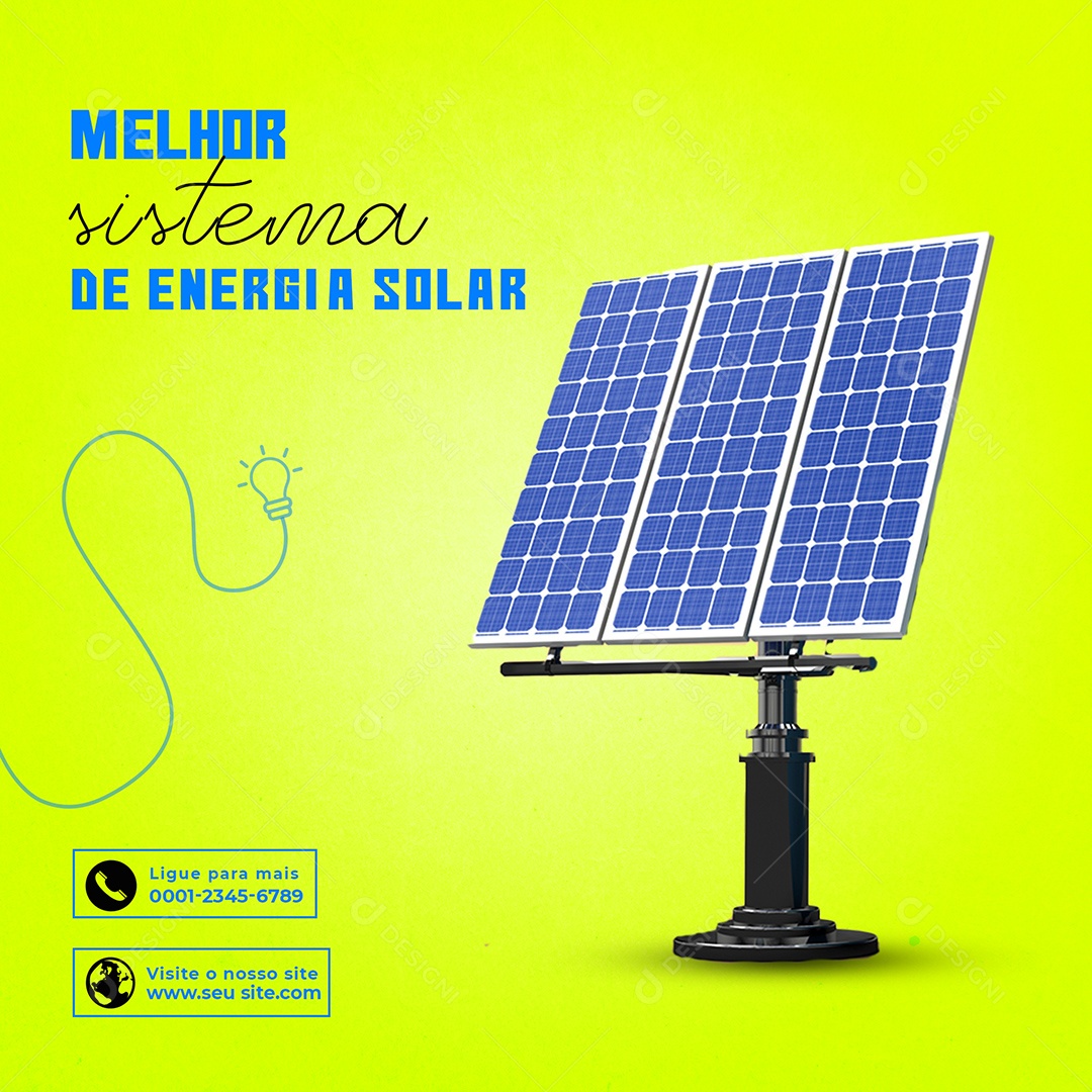 Melhor Sistema de Energia Solar Social Media PSD Editável