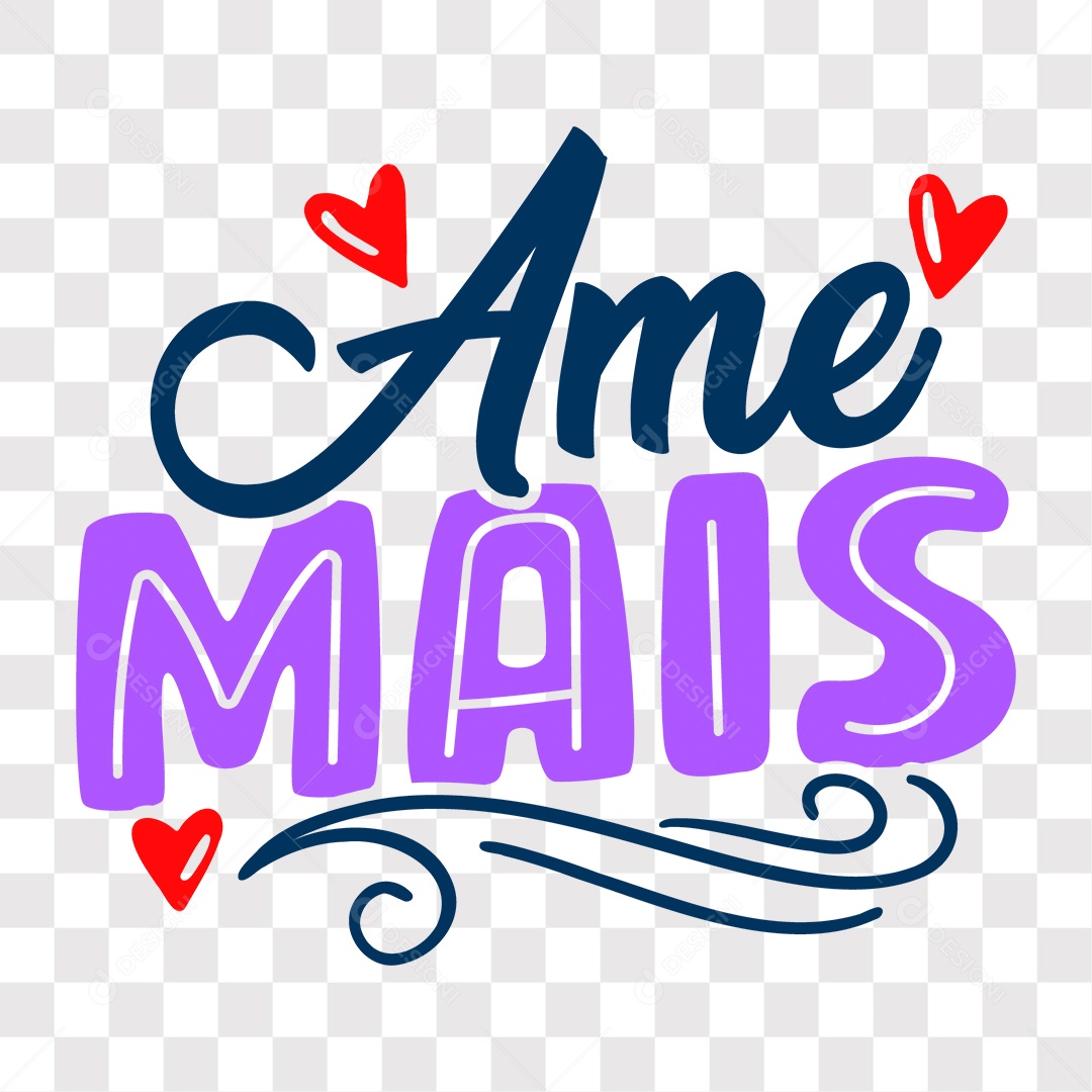 Lettering Dia Dos Namorados Ame Mais EPS + PNG