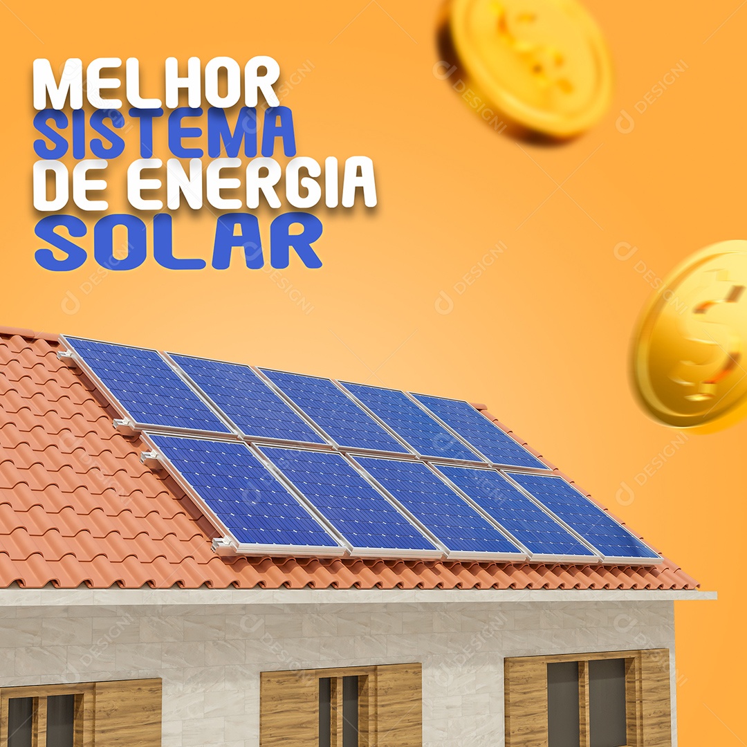 Melhor Sistema de Energia Solar Social Media PSD Editável