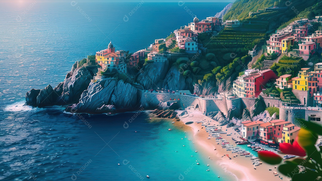 Imagem realista Cinque Terre Itália.