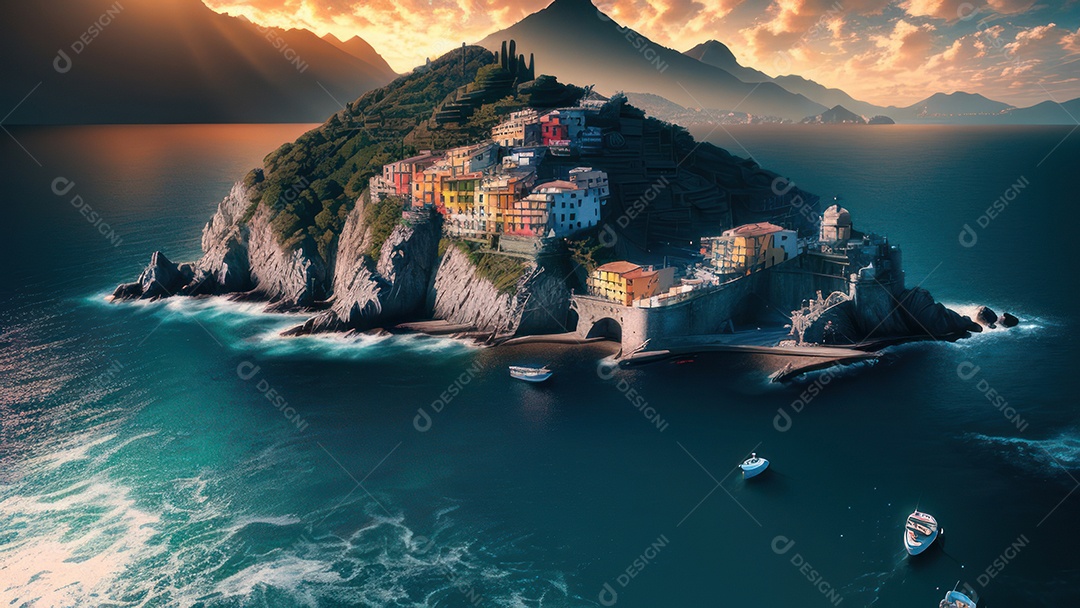 Imagem realista Cinque Terre Itália.
