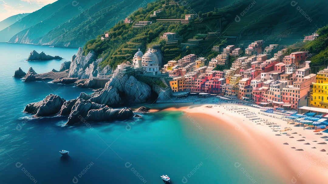 Imagem realista Cinque Terre Itália.