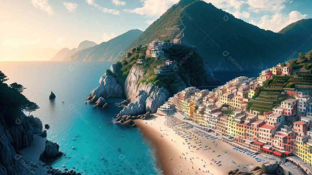 Imagem realista Cinque Terre Itália.