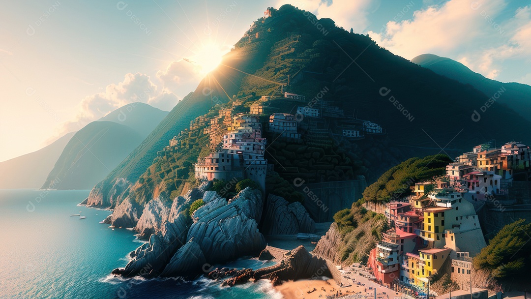 Imagem realista Cinque Terre Itália.
