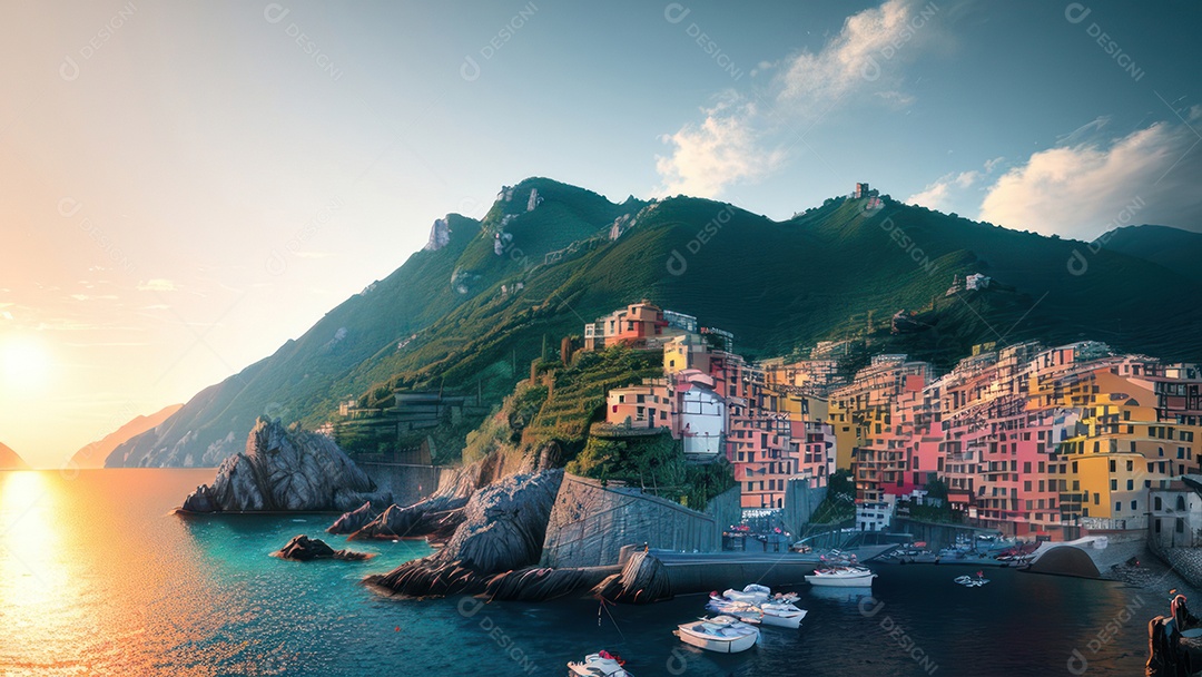 Imagem realista Cinque Terre Itália.