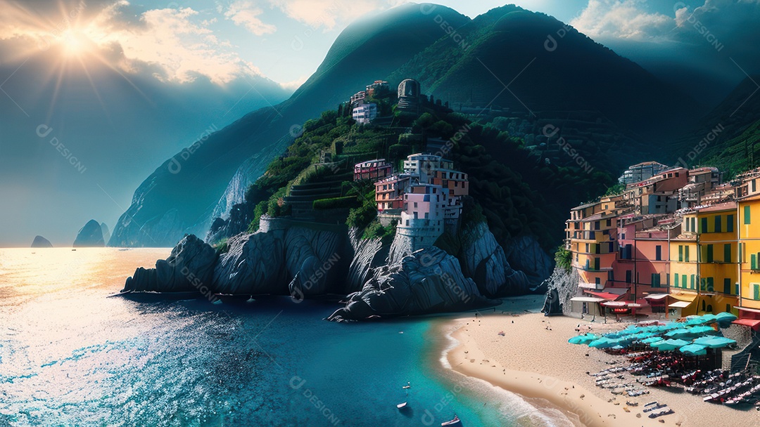 Imagem realista Cinque Terre Itália.