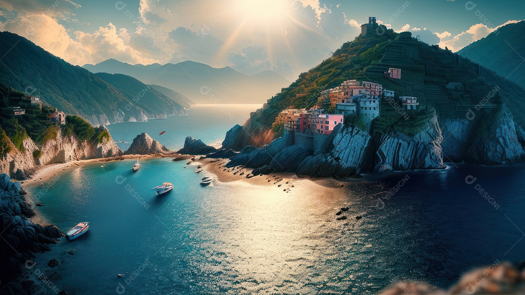 Imagem realista Cinque Terre Itália.