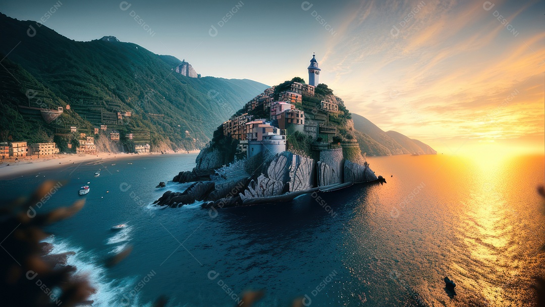 Imagem realista Cinque Terre Itália.