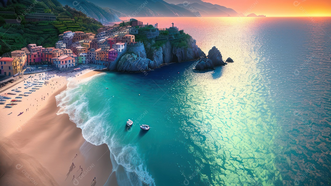 Imagem realista Cinque Terre Itália.