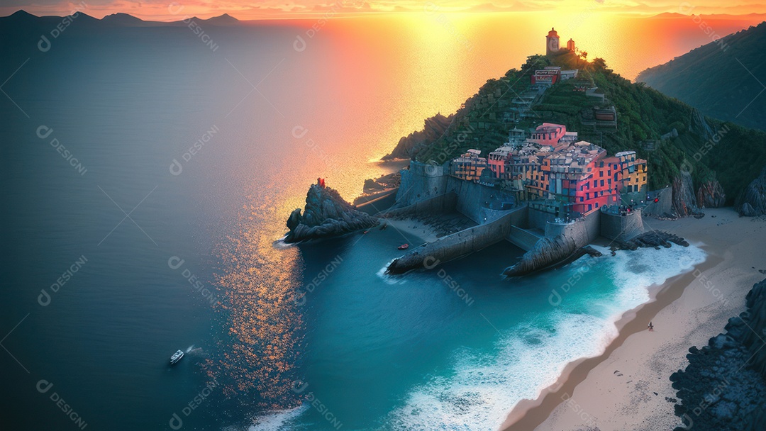 Imagem realista Cinque Terre Itália.