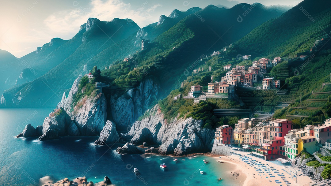 Imagem realista Cinque Terre Itália.